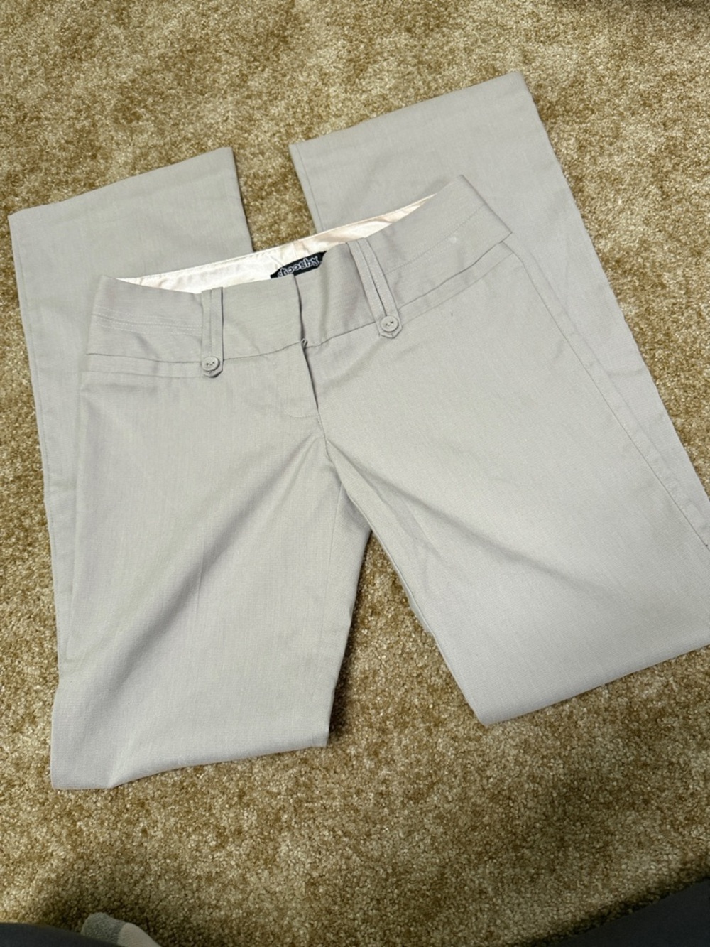 Stooshy Light Gray Wide-Leg Dress Pants